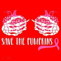 Save The Pumpkins Breast Cancer Awareness Halloween Santa Hat thumb 1
