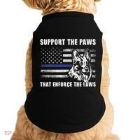 Support The Paws That Enforce The Laws Blue Line K9 Police Doggie Tank thumb 0