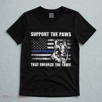 Support The Paws That Enforce The Laws Blue Line K9 Police T-Shirt thumb 5