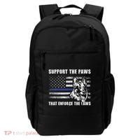 Support The Paws That Enforce The Laws Blue Line K9 Police Backpack thumb 0