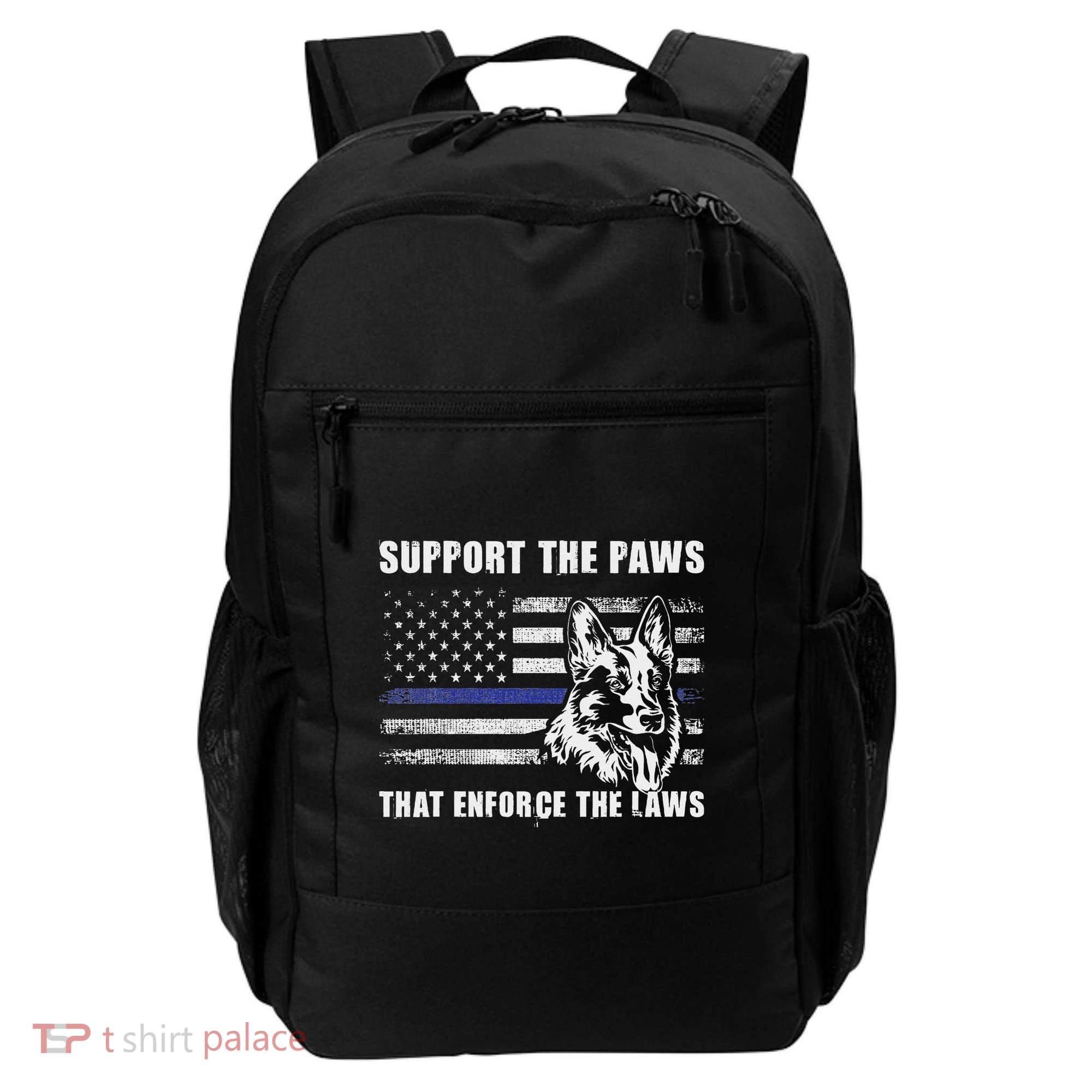 Support The Paws That Enforce The Laws Blue Line K9 Police Backpack