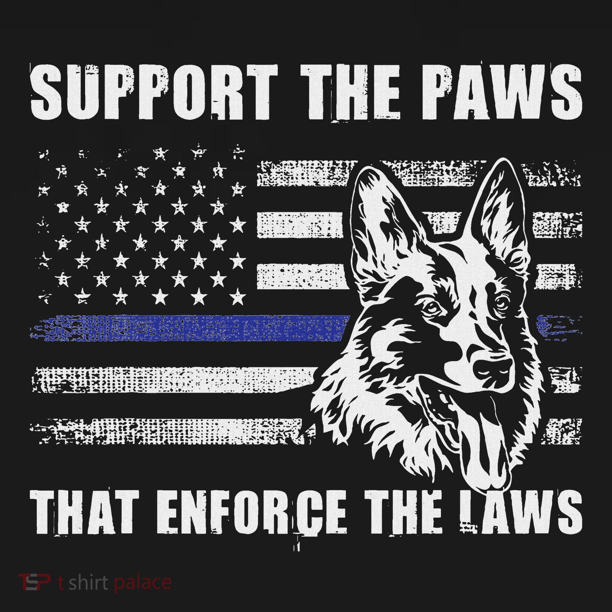 Support The Paws That Enforce The Laws Blue Line K9 Police Women's Hoodie