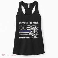 Support The Paws That Enforce The Laws Blue Line K9 Police Women's Tank Top thumb 0