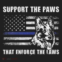 Support The Paws That Enforce The Laws Blue Line K9 Police Hat thumb 2