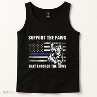 Support The Paws That Enforce The Laws Blue Line K9 Police Tank Top thumb 2