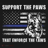 Support The Paws That Enforce The Laws Blue Line K9 Police Kids Hoodie thumb 5