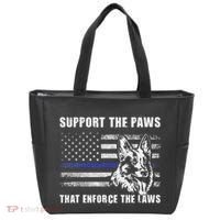 Support The Paws That Enforce The Laws Blue Line K9 Police Tote Bag thumb 0