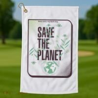 Save The Planet Make Every Day Earth Day Golf Towel thumb 1