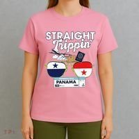 Straight Trippin Panama Vacation Travel Trip Matching T-Shirt thumb 4