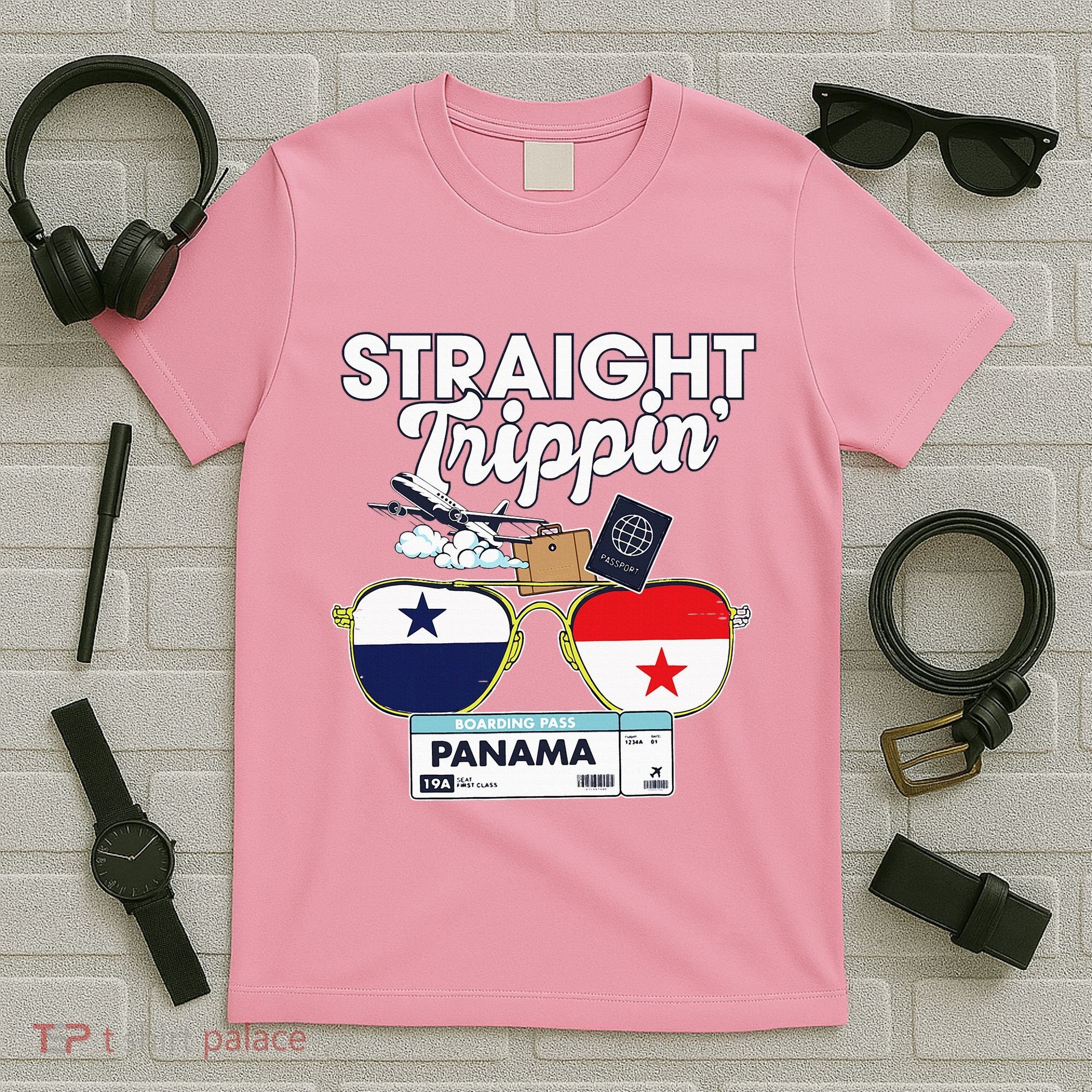Straight Trippin Panama Vacation Travel Trip Matching T-Shirt