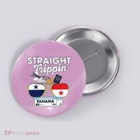 Straight Trippin Panama Vacation Travel Trip Matching Button thumb 0