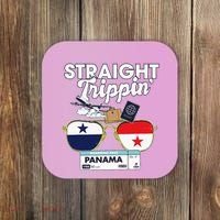 Straight Trippin Panama Vacation Travel Trip Matching Coaster thumb 0