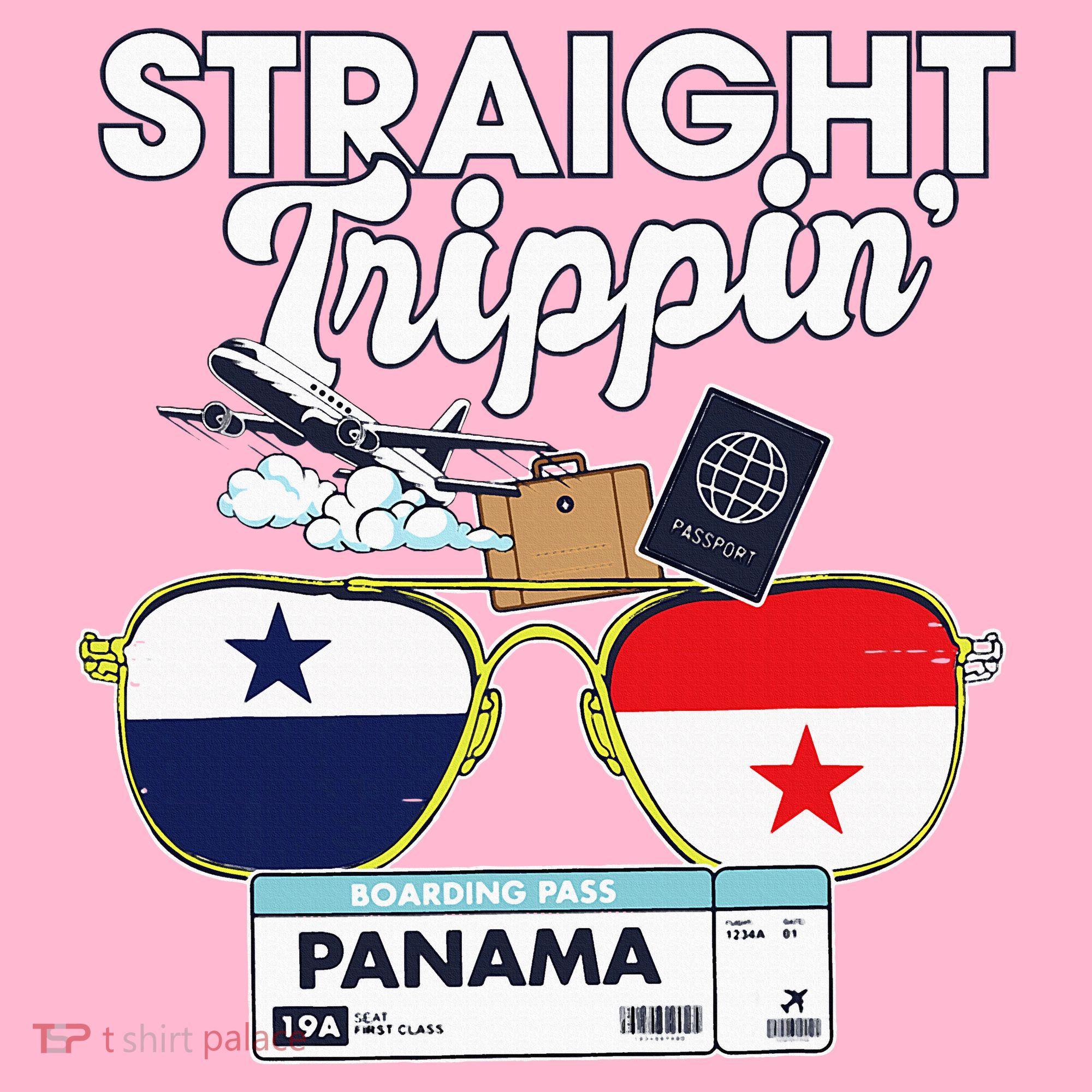 Straight Trippin Panama Vacation Travel Trip Matching Baby Bodysuit