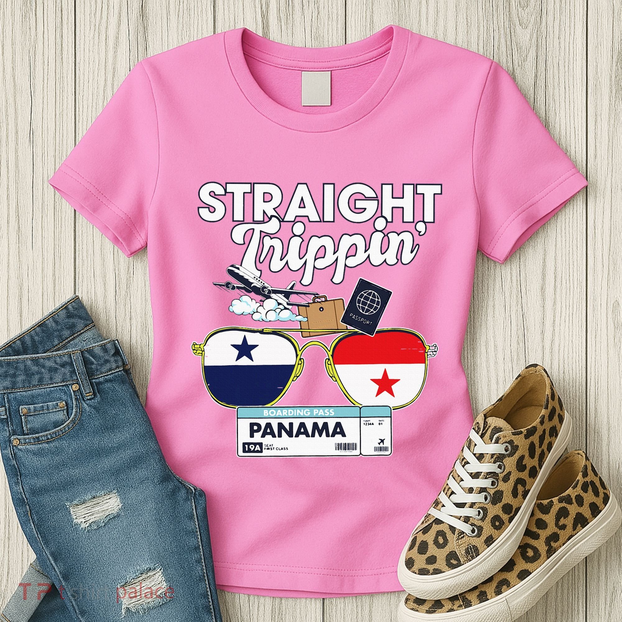 Straight Trippin Panama Vacation Travel Trip Matching Women's T-Shirt