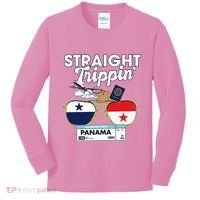 Straight Trippin Panama Vacation Travel Trip Matching Kids Long Sleeve Shirt thumb 0