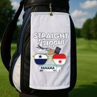 Straight Trippin Panama Vacation Travel Trip Matching Golf Towel thumb 2