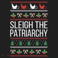 Sleigh The Patriarchy Feminist Christmas Lover Great Gift Beanie thumb 2