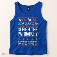 Sleigh The Patriarchy Feminist Christmas Lover Great Gift Tank Top thumb 2