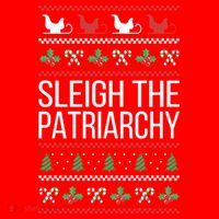 Sleigh The Patriarchy Feminist Christmas Lover Great Gift Santa Hat thumb 1