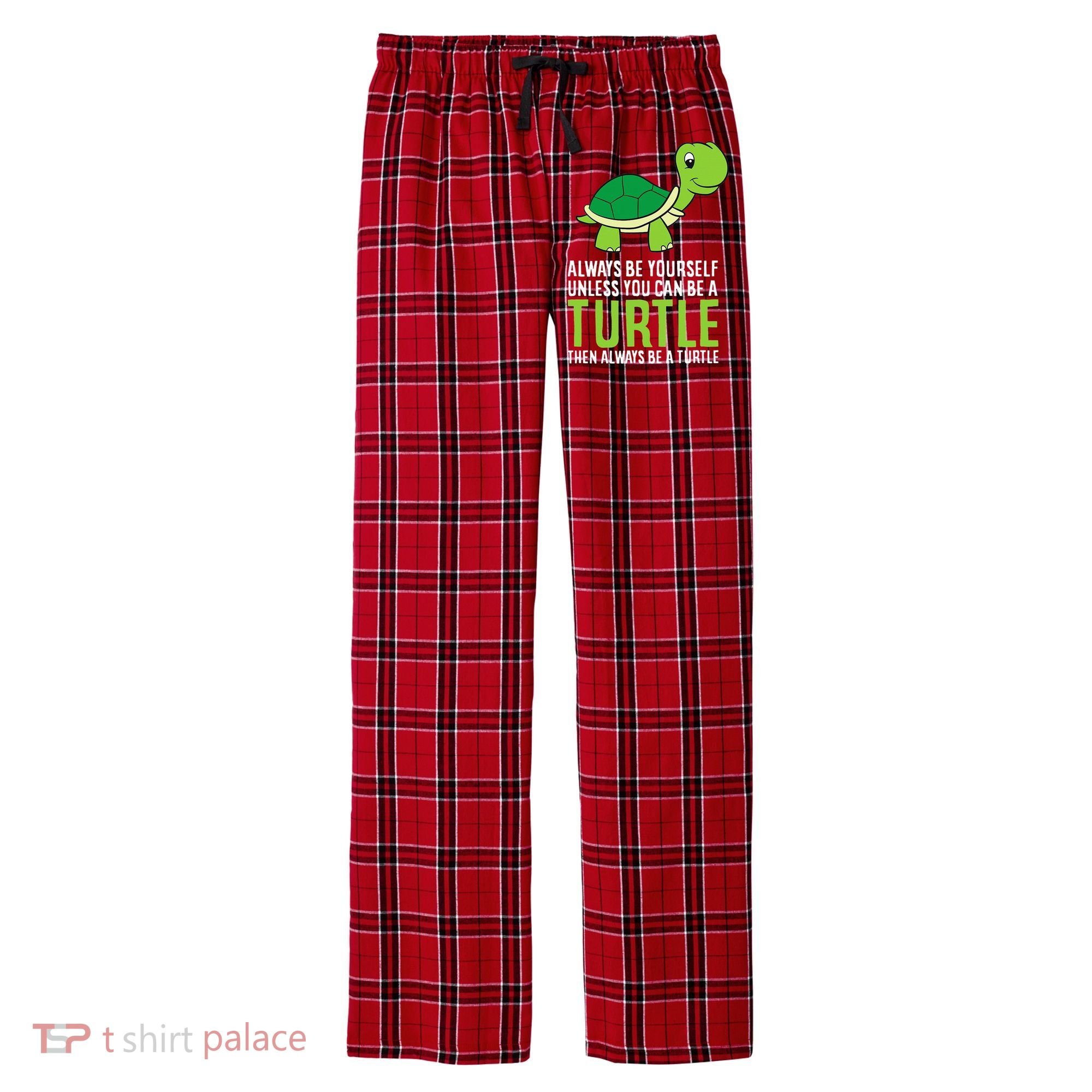 Sea Turtle Pet Always Be Yourself Unless You Can Be A Turtle Men's Flannel Plaid Pajama Pants