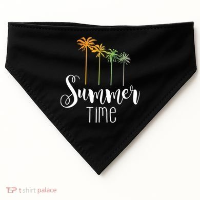 Summer Time Palm Tree USA-Made Doggie Bandana