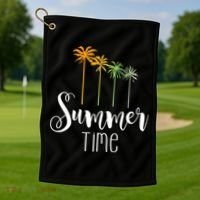 Summer Time Palm Tree Golf Towel thumb 1