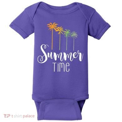 Summer Time Palm Tree Baby Bodysuit