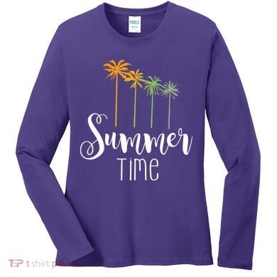 Summer Time Palm Tree Women's Long Sleeve Shirt