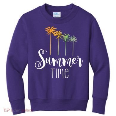 Summer Time Palm Tree Kids Sweatshirt