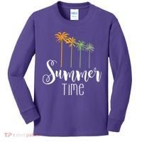 Summer Time Palm Tree Kids Long Sleeve Shirt thumb 0