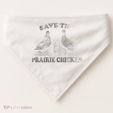 Save The Prairie Chicken Apparel Vintage Conservation USA-Made Doggie Bandana