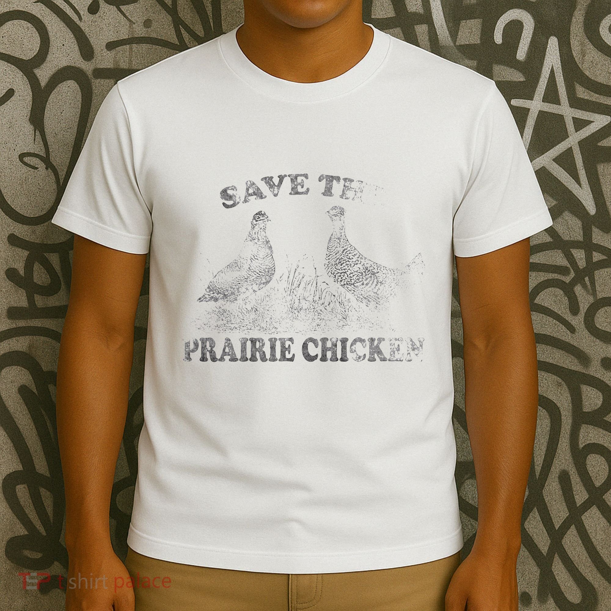 Save The Prairie Chicken Apparel Vintage Conservation T-Shirt