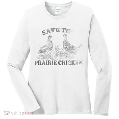 Save The Prairie Chicken Apparel Vintage Conservation Women's Long Sleeve Shirt