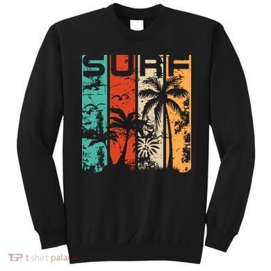 Surf Tropical Palm Tree Retro Vintage Sweatshirt