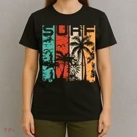 Surf Tropical Palm Tree Retro Vintage T-Shirt thumb 4