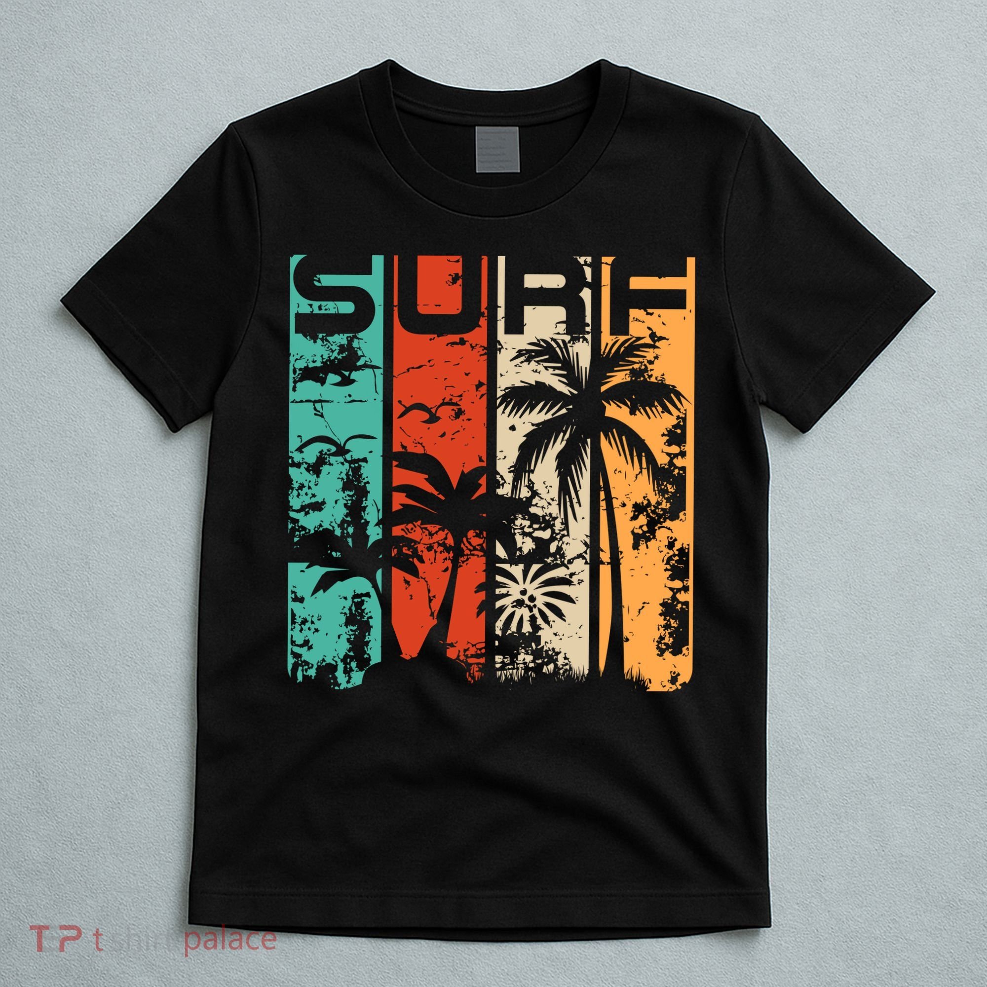 Surf Tropical Palm Tree Retro Vintage T-Shirt