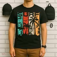 Surf Tropical Palm Tree Retro Vintage T-Shirt thumb 6