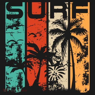 Surf Tropical Palm Tree Retro Vintage Impact Tech Backpack