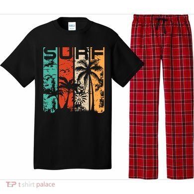 Surf Tropical Palm Tree Retro Vintage Pajama Set