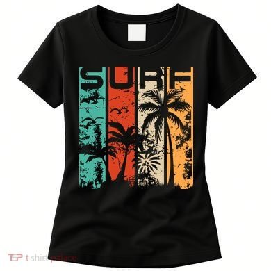 Surf Tropical Palm Tree Retro Vintage Women's T-Shirt