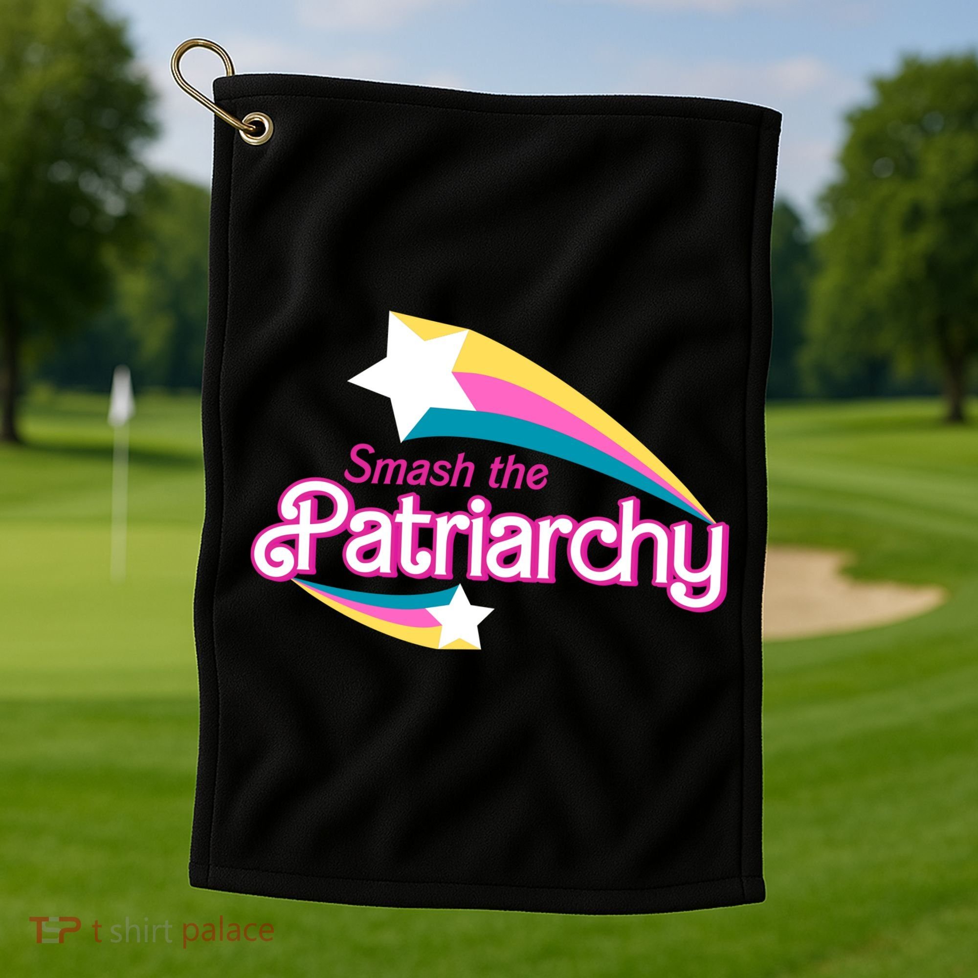Smash The Patriarchy Feminism Golf Towel