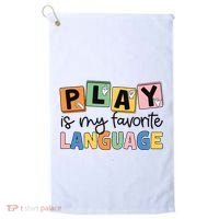 Speech Therapy Play Is My Favorite Language Slp Golf Towel thumb 0