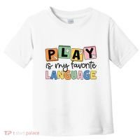 Speech Therapy Play Is My Favorite Language Slp Toddler T-Shirt thumb 0