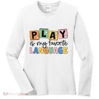 Speech Therapy Play Is My Favorite Language Slp Women's Long Sleeve Shirt thumb 0