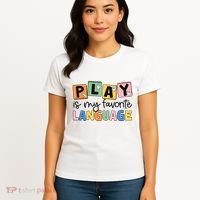 Speech Therapy Play Is My Favorite Language Slp Women's T-Shirt thumb 4