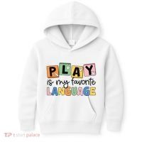 Speech Therapy Play Is My Favorite Language Slp Kids Hoodie thumb 0