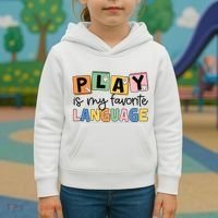 Speech Therapy Play Is My Favorite Language Slp Kids Hoodie thumb 3