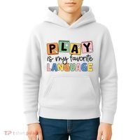 Speech Therapy Play Is My Favorite Language Slp Kids Hoodie thumb 4