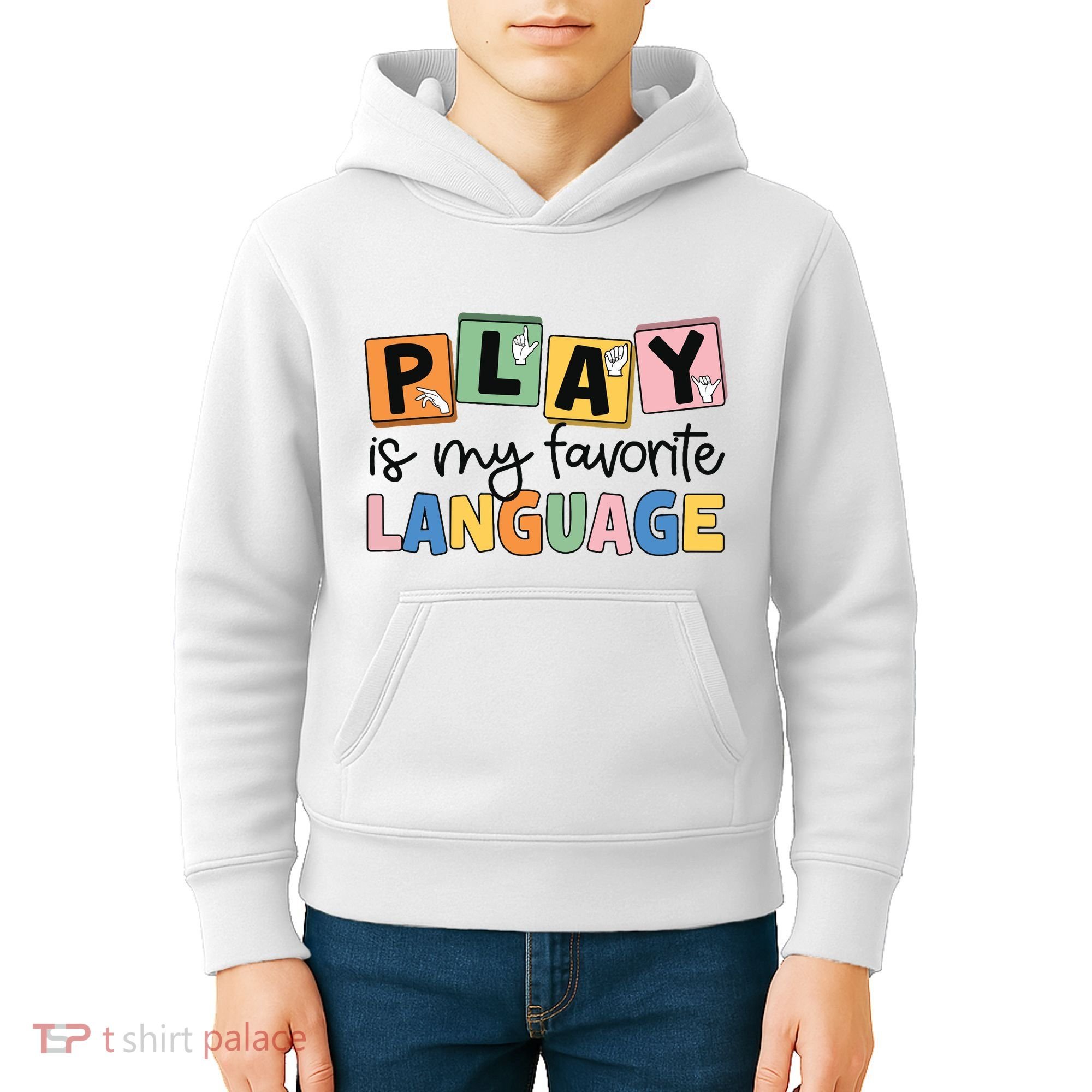 Speech Therapy Play Is My Favorite Language Slp Kids Hoodie