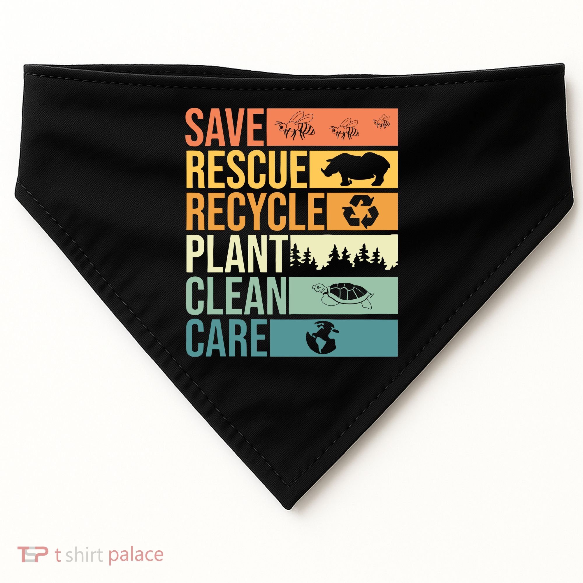 Save The Planet Climate Change Earth Day USA-Made Doggie Bandana